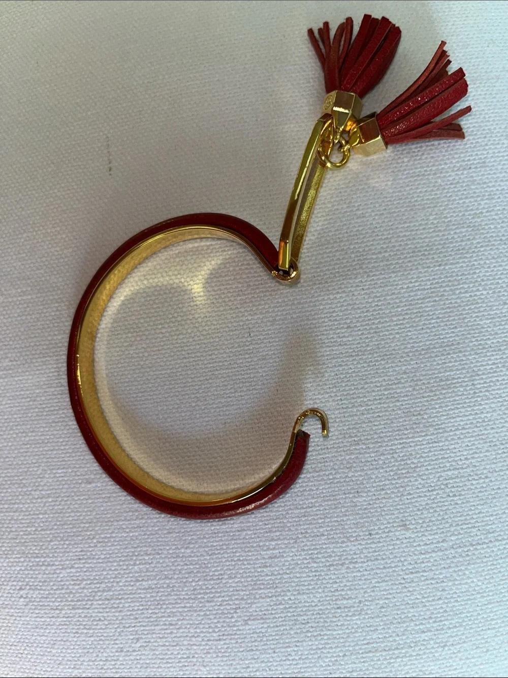 Rare Tory Burch Gold-Tone Red Twin Tassel Bracelet